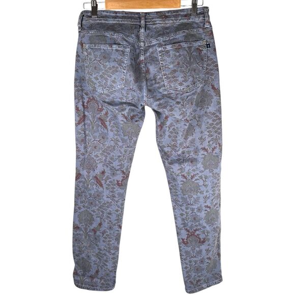 Pilcro Anthropologie Mid Rise Slim Boyfriend Blue Floral Print Jeans Women’s 27 - Picture 2 of 8